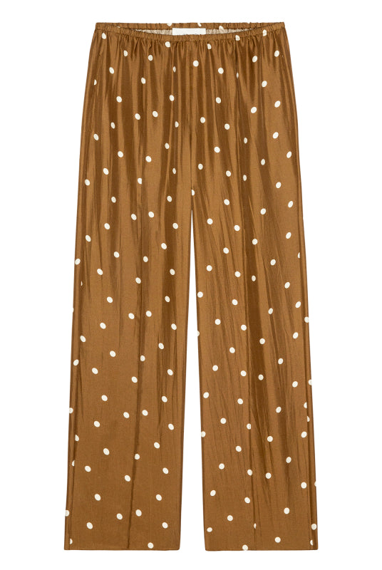 The Slouch Pintuck Pant in Copper Bubble Dot
