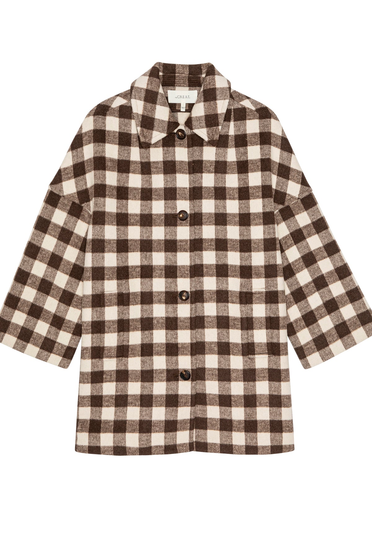 The Car Coat in Chocolate And Cream Check