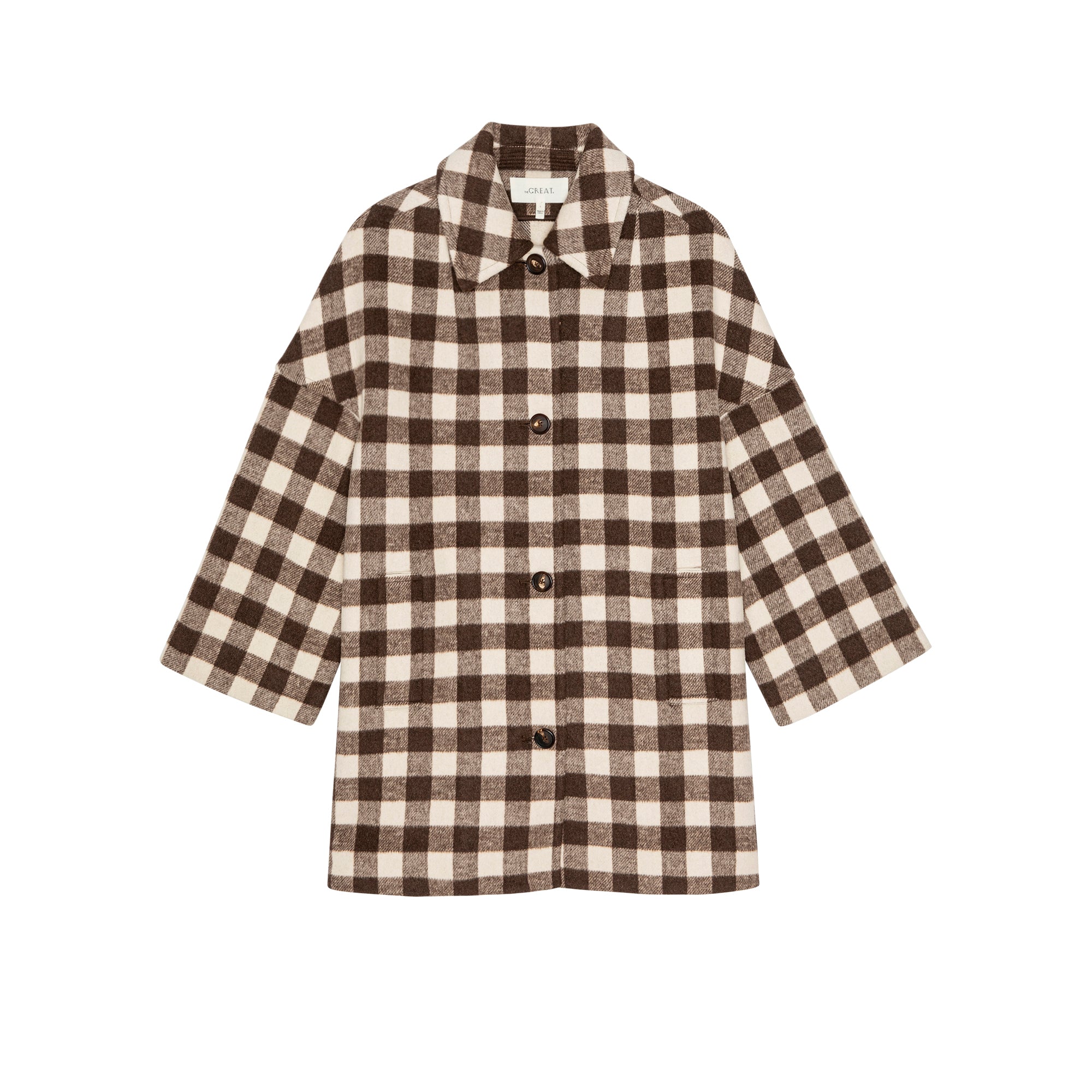 The Car Coat in Chocolate And Cream Check