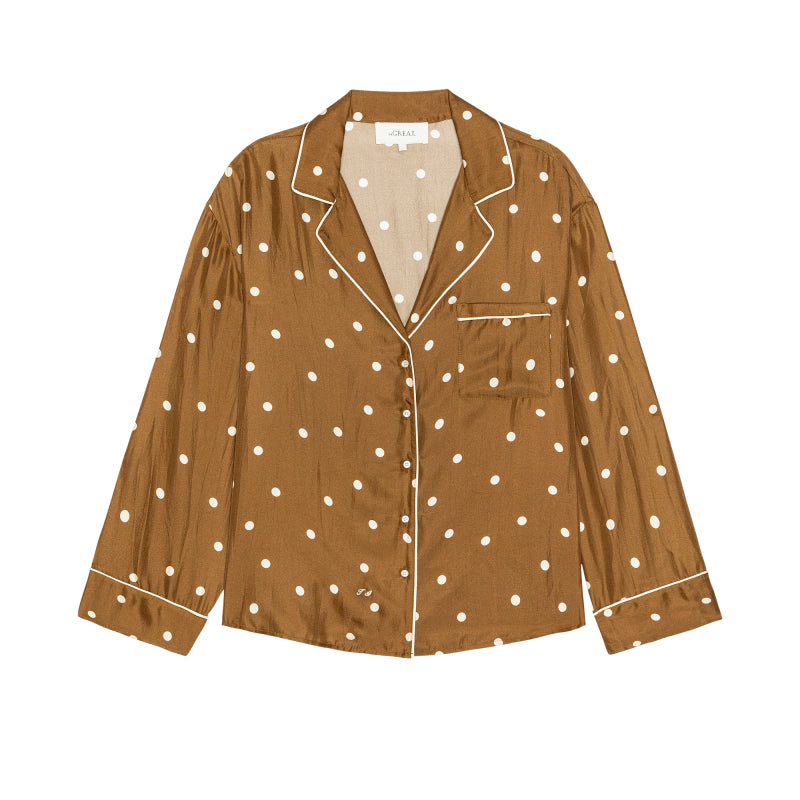 The Monogram Pajama Top in Copper Bubble Dot